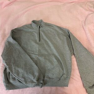 gymshark women's grey quarter zip sweatshirt size medium NWOT